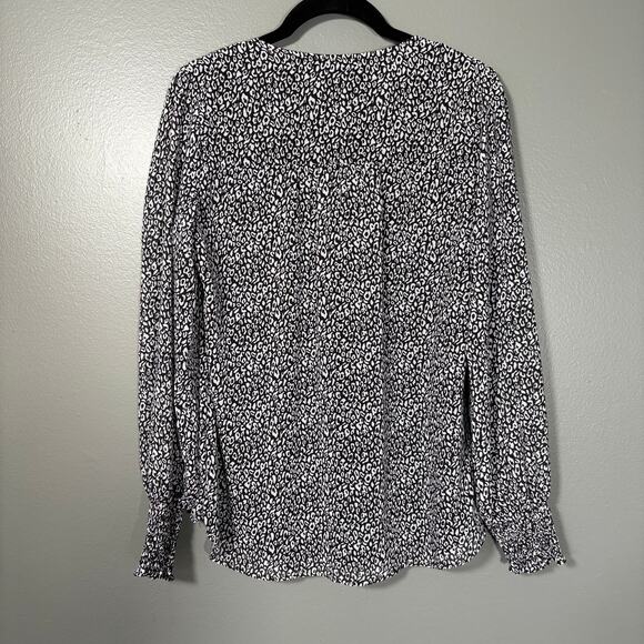 Sam & Jess Women's Black & White Mini Leopard Print Top - Size Small - Boho Chic - Picture 6 of 6